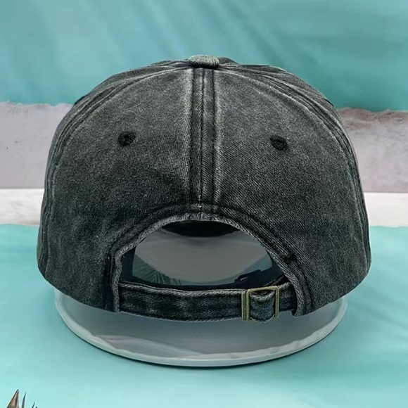 Vintage Washed "Dog Mom" Embroidered Baseball Cap - Picture 4 of 6